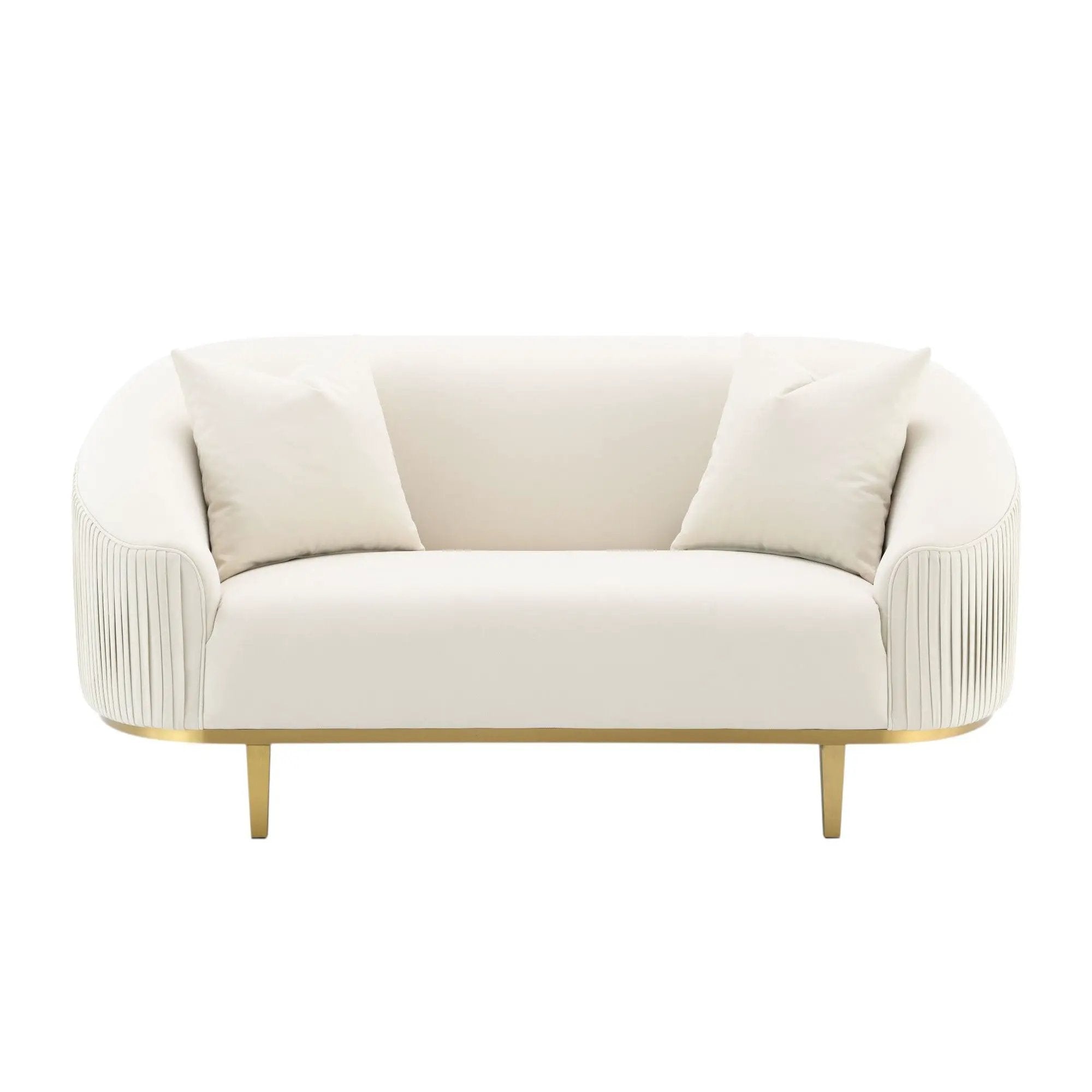 Martina - Loveseat With 2 Pillows - Ivory by HouseOfZazla