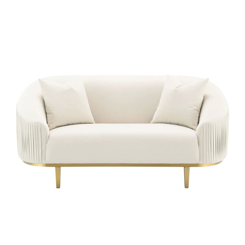 Martina - Loveseat With 2 Pillows - Ivory by HouseOfZazla