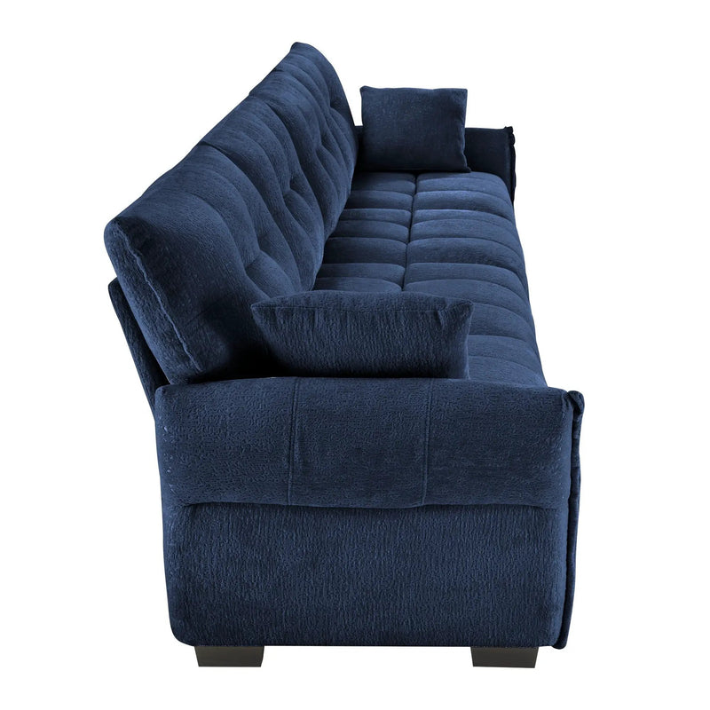 Modern Sofa & Pillows, Textured Cover, High Rebound Cushions by HouseOfZazla