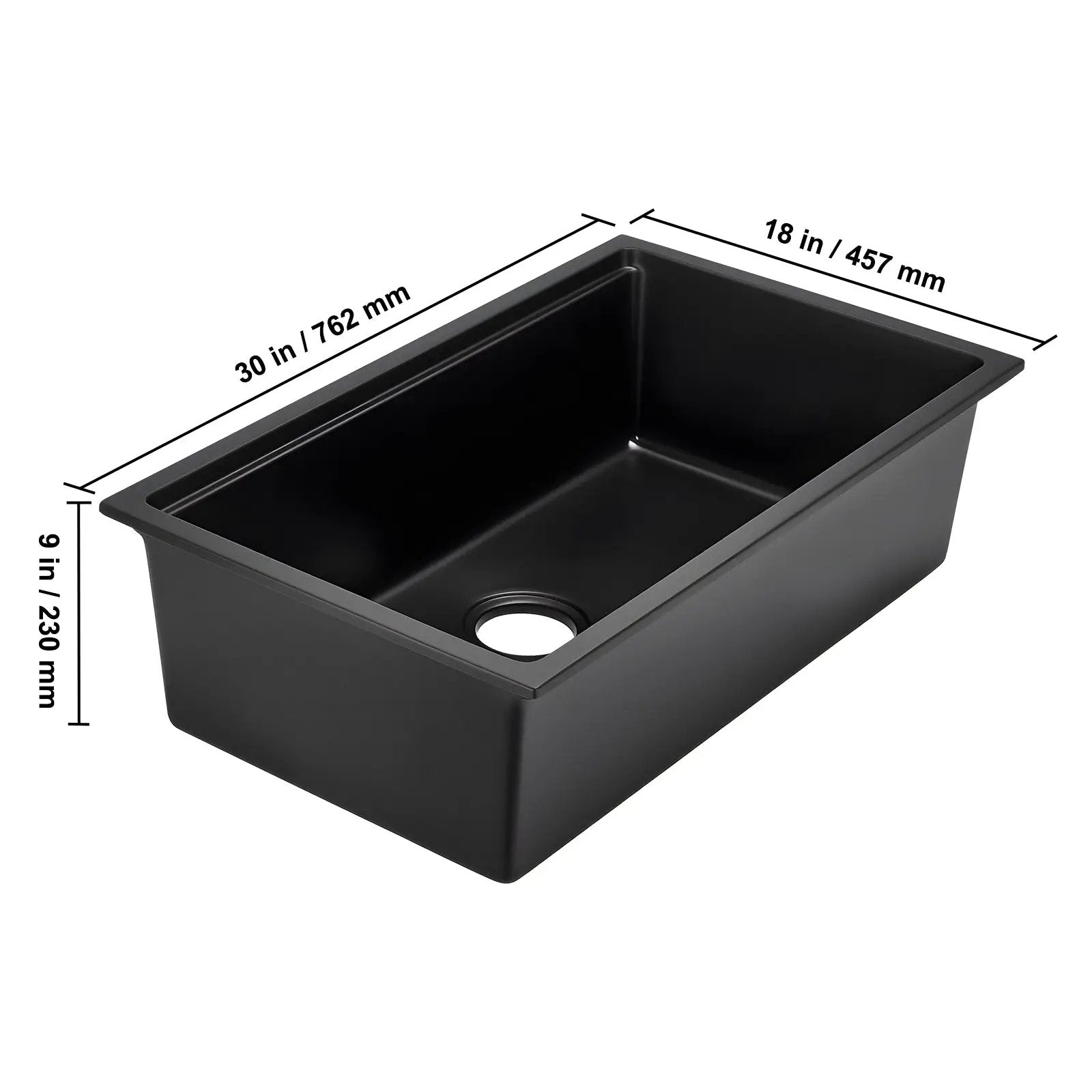 30 Inch Granite Kitchen Sink Undermount Single Bowl Drop-In Basin for RV Bar by HouseOfZazla
