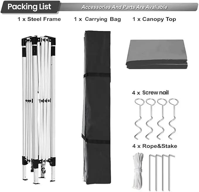 10x10ft Pop Up Canopy Tent,Heavy Duty Waterproof Folding Tent for Camping Parties Events Parties,Outdoor Canopy,Portable Sun Shelter,3 Adjustable Height(Grey) by GreenHaven Gardens