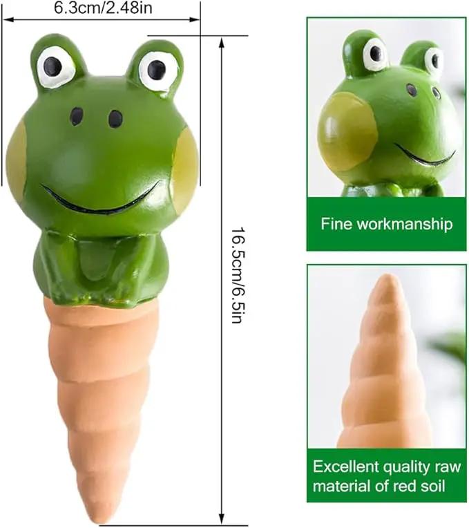 Kaxich Terracotta Plant Self Watering Spikes, 4 Pack Plant Watering Globes Frogs Styles Decorative Self Plant Watering Stakes Vacation Plant Watering Bulbs for Indoor Outdoor Plants by GreenHaven Gardens