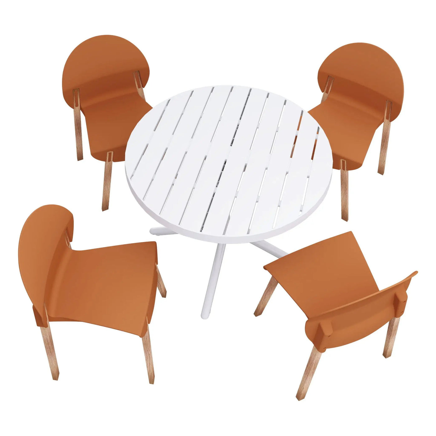 4 Piece Set Of Single Chairs, Traditional Elements With Round Table by HouseOfZazla