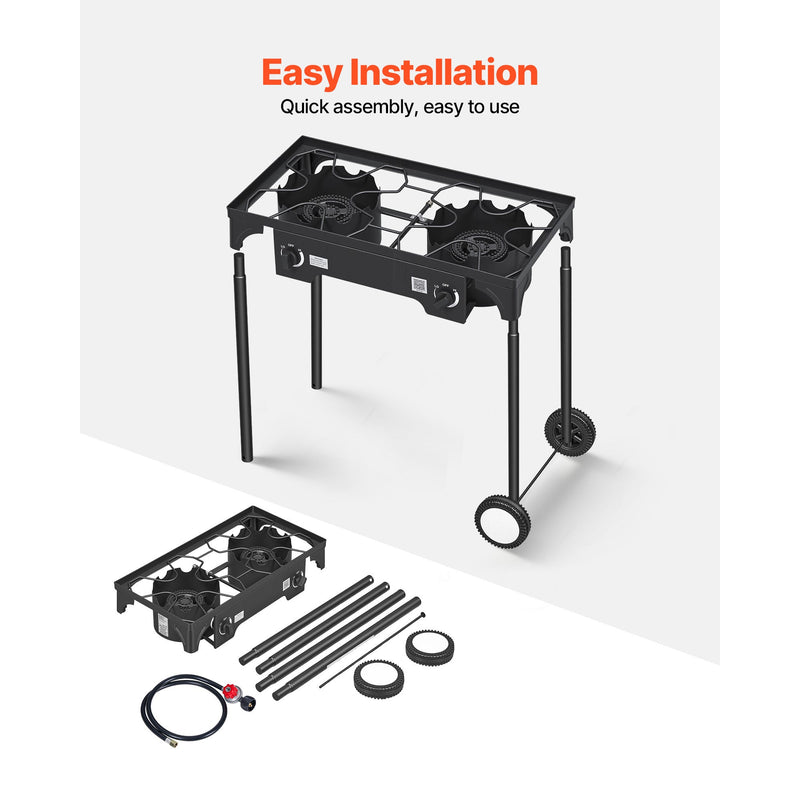 2 Burner Outdoor Propane Gas Stove, 150,000 BTU by HouseOfZazla