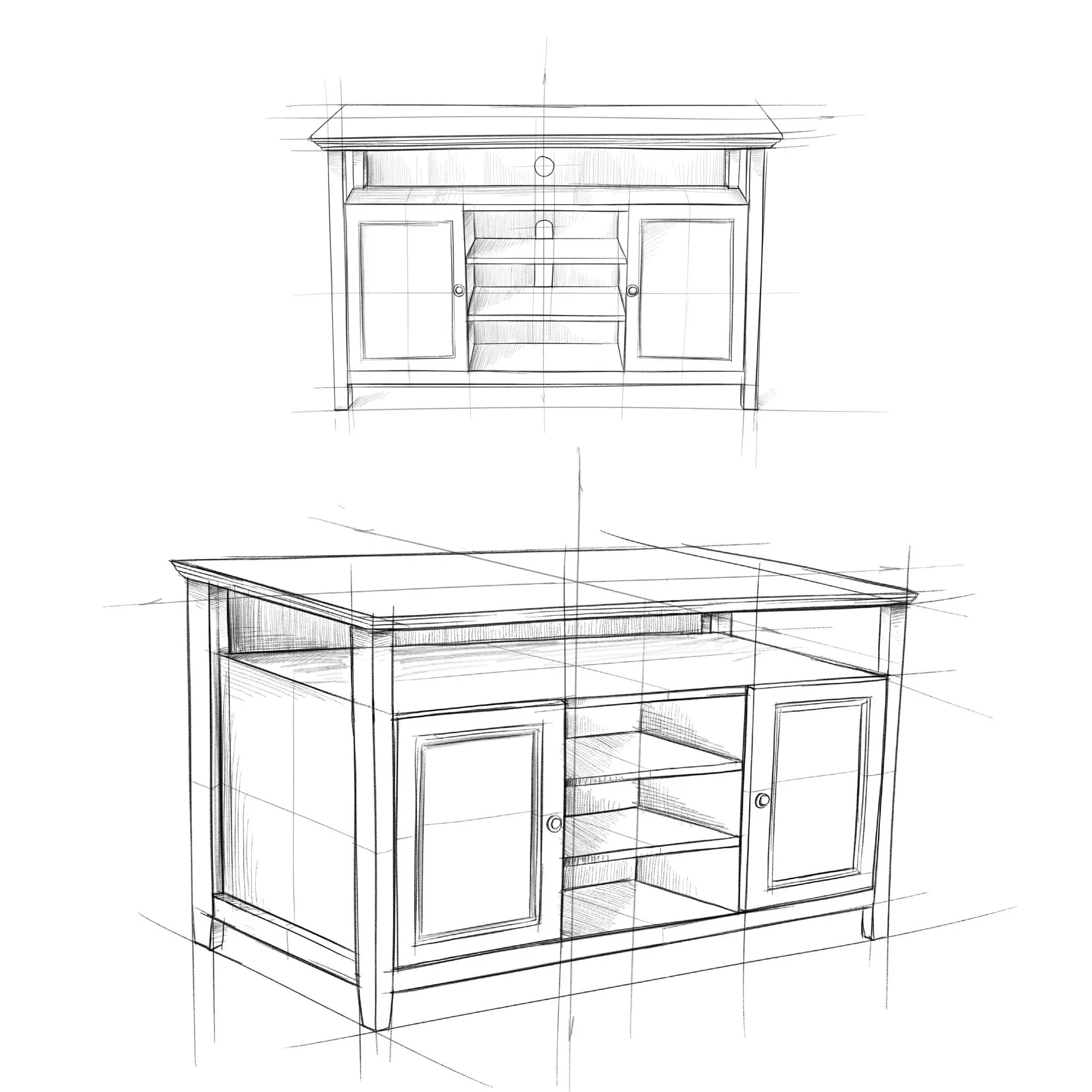 Amherst - TV Media Stand, Handcrafted by Unique Piece Furniture