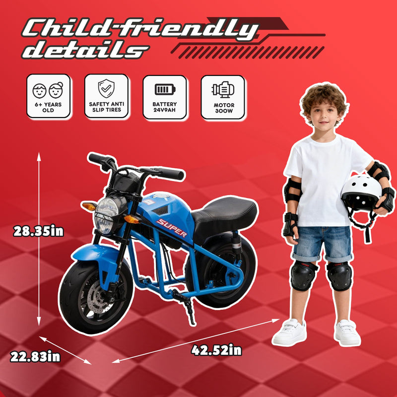 24V 300W Kids Ride On XL Electric Motorcycle by HouseOfZazla