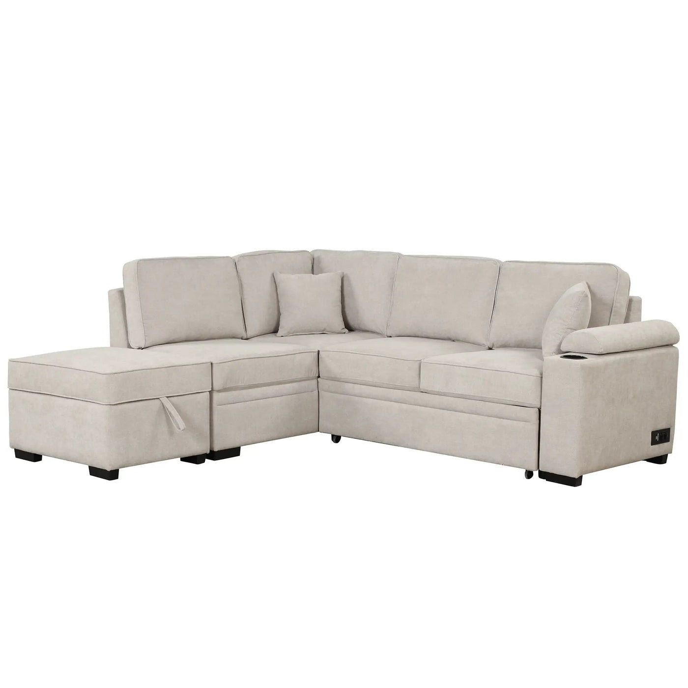 Sleeper Sofa Bed, 2 In 1 Pull Out Sofa Bed L Shape Couch With Storage Ottoman For Living Room, Bedroom Couch And Small Apartment by HouseOfZazla