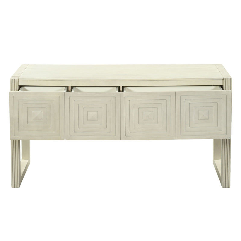 Geometric Carved Console Table With 3 Soft Close Drawers by HouseOfZazla