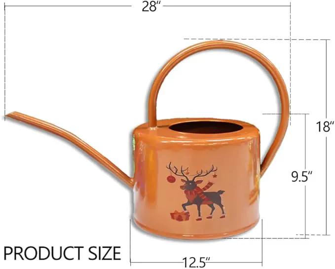 Metal Watering Can for Outdoor and Indoor Plants, Watering Can Decor, 1 Gallon (Brown) by GreenHaven Gardens