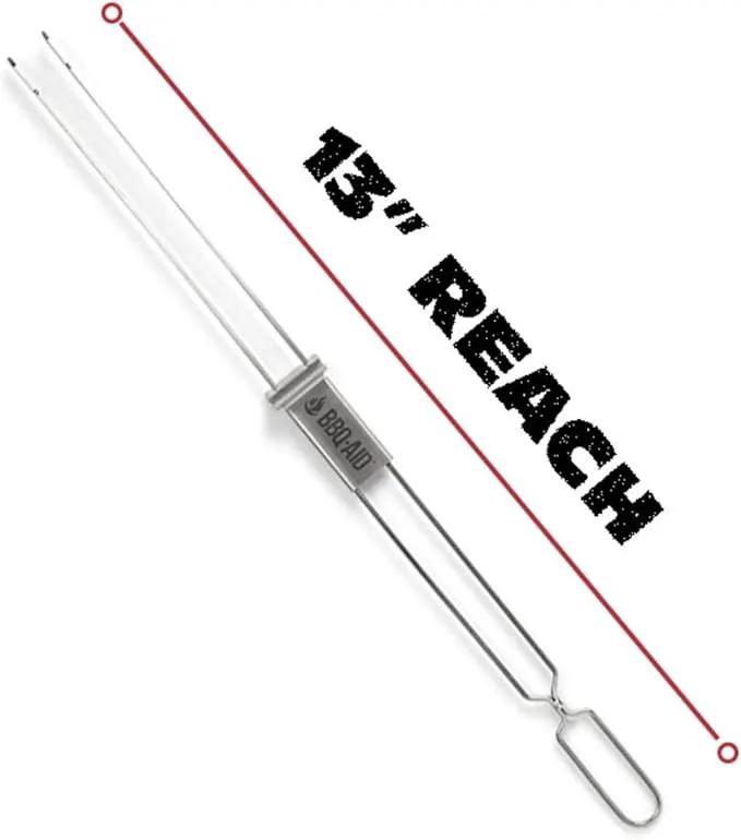 BBQ-AID Premium Barbecue Double Pronged Stainless Steel Skewers for Grilling - Quick Release Kebab Sticks for Veggies & More by GreenHaven Gardens
