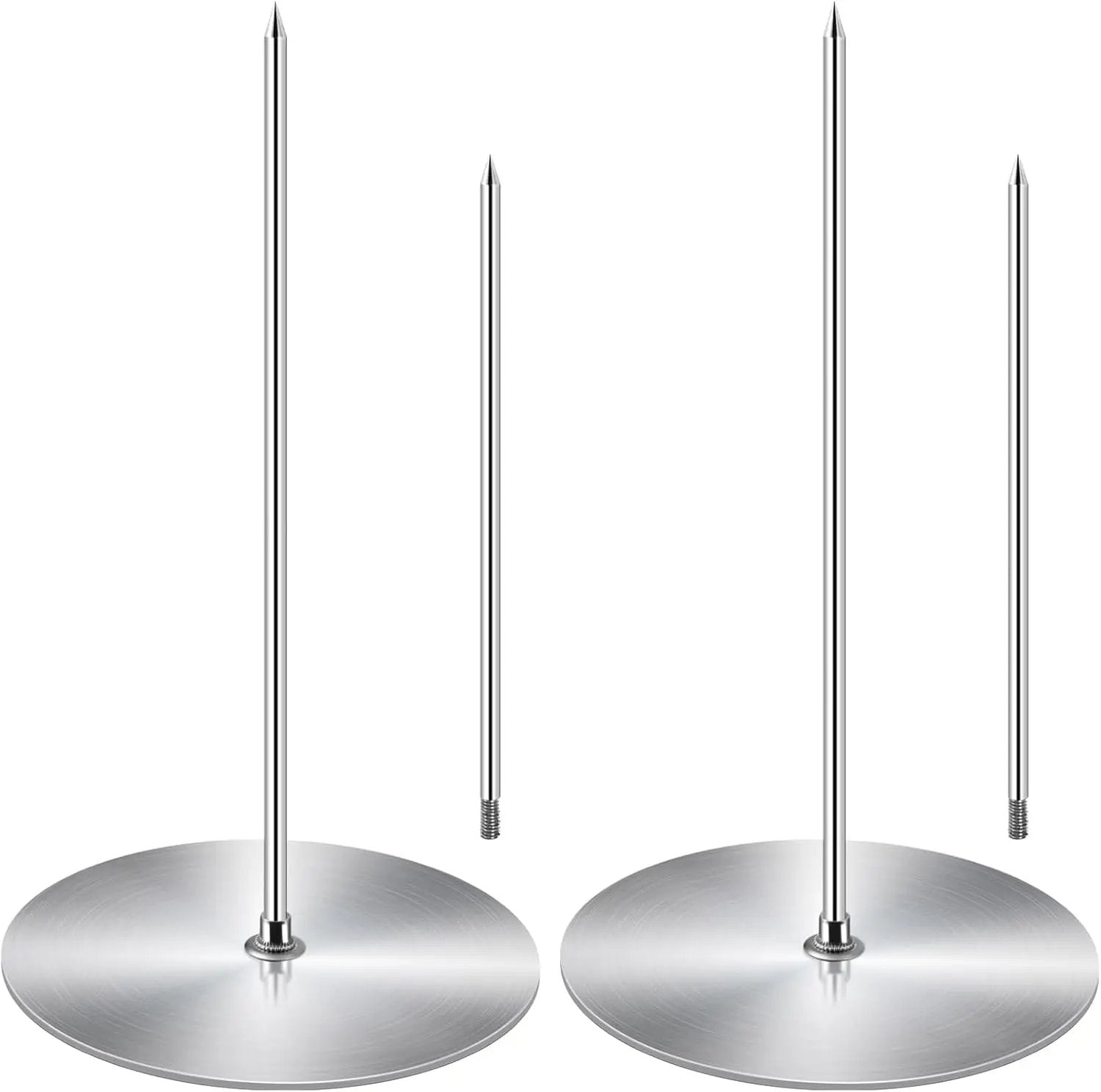 Vertical Skewer Grill - Stainless Removable Vertical Brazilian Barbecue Grilling Rack Meat Spit - Perfect for Steak, Whole Chickens, Whole Fish, Large Meat, 2Pack by GreenHaven Gardens