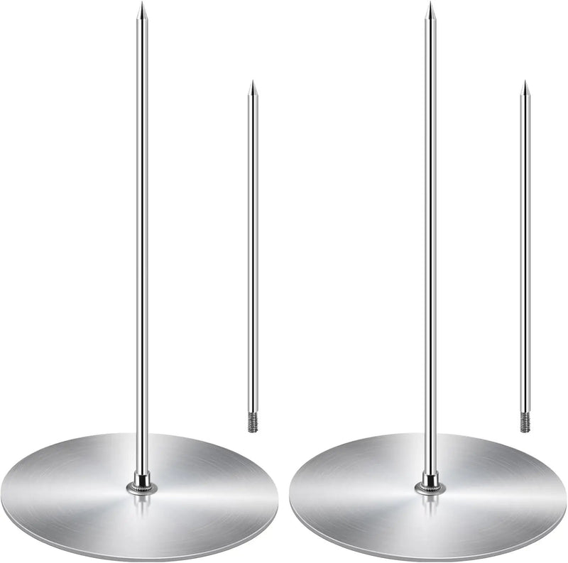 Vertical Skewer Grill - Stainless Removable Vertical Brazilian Barbecue Grilling Rack Meat Spit - Perfect for Steak, Whole Chickens, Whole Fish, Large Meat, 2Pack by GreenHaven Gardens