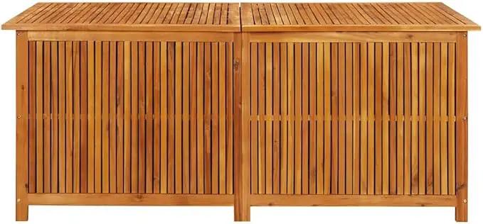 vidaXL Outdoor Storage Box, [Load Capacity Gallon] Deck Box with Gas-Lift Lid, Storage Chest with Water-Resistant Zippered Bag Inside, 68.9''x31.5''x29.5'', Solid Acacia Wood by GreenHaven Gardens