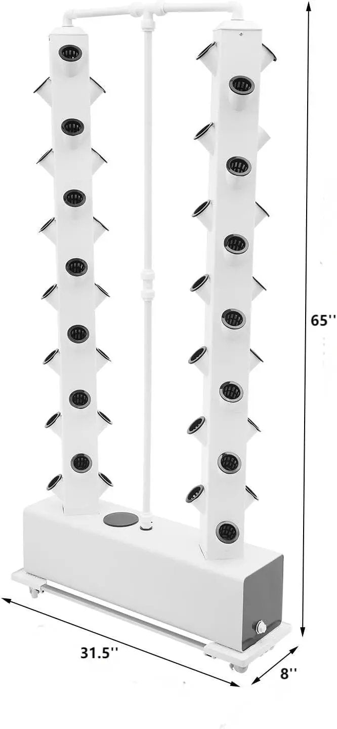 Hydroponic Growing Tower System Kit, 56-Plant Vertical Hydroponics Garden Tower with LED Grow Light, for Outdoor Indoor Herbs Fruits Vegetables Smart Garden Planter Kit by GreenHaven Gardens