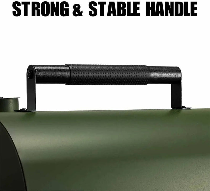 MAISON HUIS Adjustable Portable Charcoal Grill Multi-functional Metal Small BBQ Smoker with 9-Piece Stainless Steel Grill Tool Set for Outdoor Hiking Picnic (Green Kit) by GreenHaven Gardens