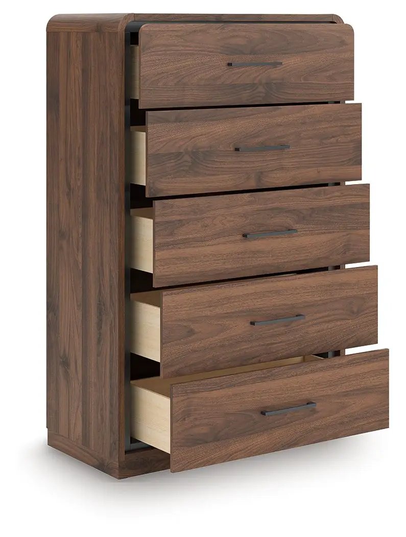 Fortlorn - Five Drawer Chest - Walnut Brown by Unique Piece Furniture