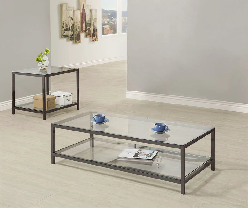 Trini 2-piece Coffee and End Table Set Black Nickel by Unique Piece Furniture