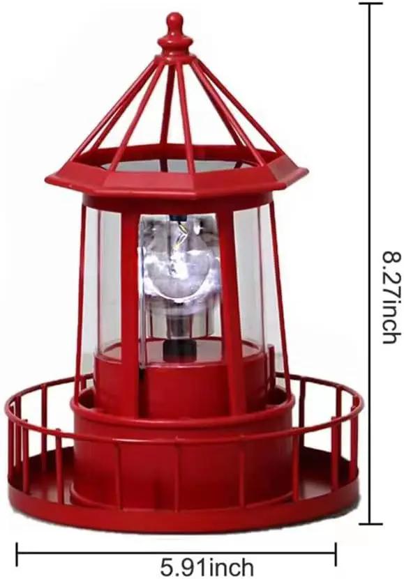 LED Solar Powered Lighthouse, 360 Degree Rotating Lamp Courtyard Decoration Waterproof Garden Smoke Towers Statue Lights for Outdoor Patio Garden Pathway by GreenHaven Gardens