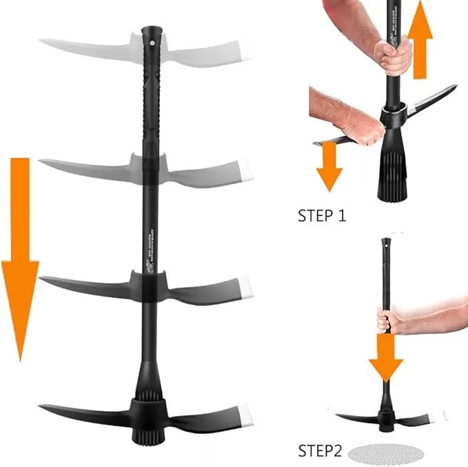 glorousamc Forged Adze Pick, Weeding Mattock Hoe Pick Mattock with Fiberglass Handle, Garden Pick, Great for Loosening Soil, Archaeological Projects (5LB-with 36" Fiberglass Handle) by GreenHaven Gardens