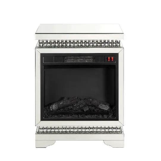 Lotus - Fireplace - Mirrored & Faux Ice Cube Crystals by Unique Piece Furniture
