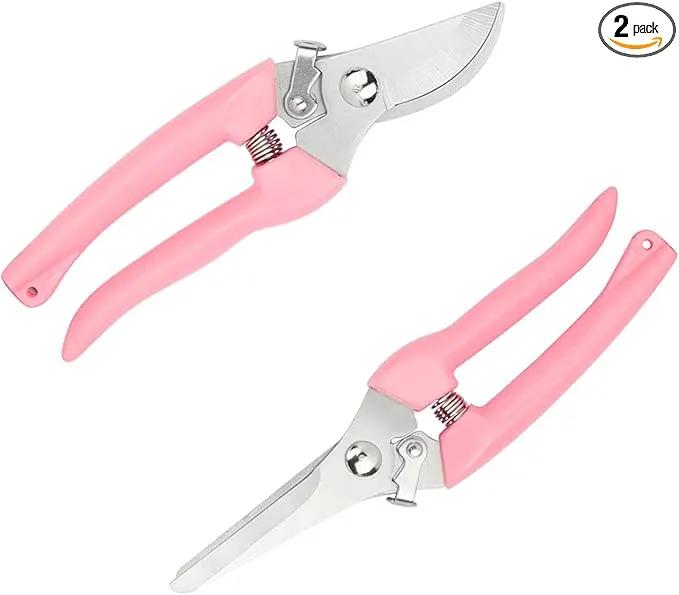 2pcs Garden Flower Shears Pruning Shears 6.9 inches Scissors Lightweight Plant Scissors for Cutting Flowers, Trimming Plants, Bonsai, Fruits Picking by GreenHaven Gardens