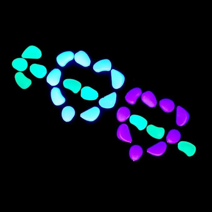 Oismys Glow in Dark Rocks Luminous Stones 200Pcs Garden Accessories Micro Landscape Fish Tank Decoration Outdoor Patio Lawn Yard Kit by GreenHaven Gardens