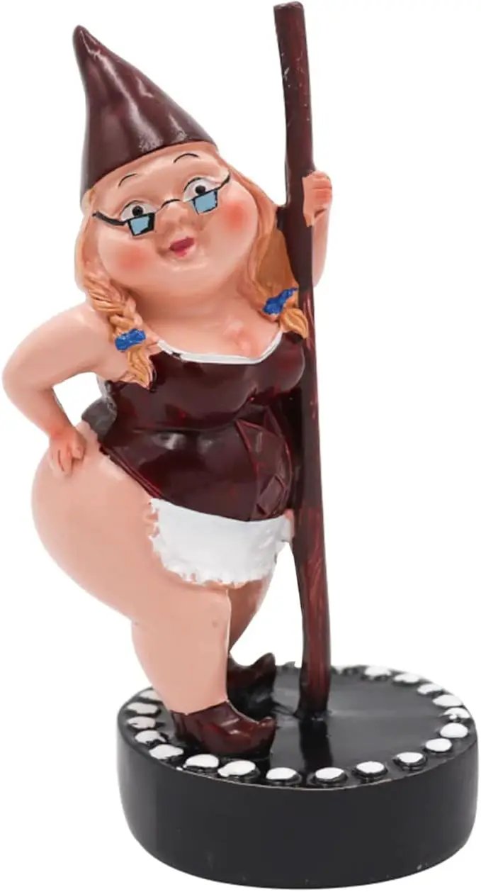 Pole Dancing Gnome Statue, Resin Garden Gnome Statues, Funny Outdoor Gnome Figure, Creative Garden Spring Decoration, Pole Dance Garden Gnome, Spring Garden Statue(6.7"/17 cm) by GreenHaven Gardens