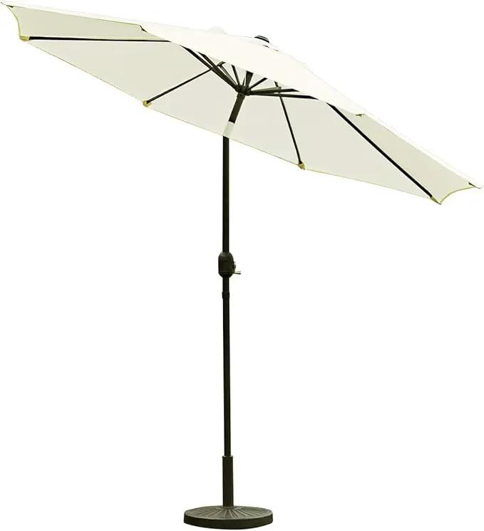 Sunnyglade 9' Patio Umbrella Outdoor Table Umbrella with 8 Sturdy Ribs (Beige) by GreenHaven Gardens