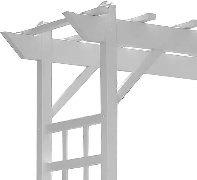 Dura-Trel PVC Garden Arbor, Arch Support for Climbing Plants, Providence, White, 64" x 85" by GreenHaven Gardens