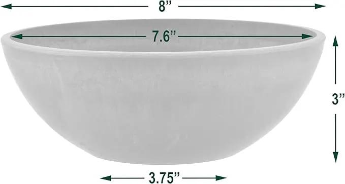 PSW M20TC Pot Collection Shallow Garden Bowl Planter for Succulents, Bonsai, Fairy Gardens, Herbs, 8-inch, Terra Cotta Color by GreenHaven Gardens