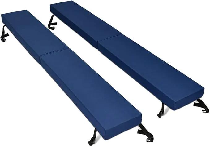 North American Mattress 6' Outdoor Picnic Bench Seat Cushion - 2 Piece Set; 72" (6ft) x 10" x 3"; Navy Blue - Folding & Easy to Carry by GreenHaven Gardens