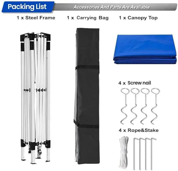 10x10ft Pop Up Canopy Tent,Heavy Duty Waterproof Folding Tent for Camping Parties Events Parties,Outdoor Canopy,Portable Sun Shelter,3 Adjustable Height(Blue) by GreenHaven Gardens