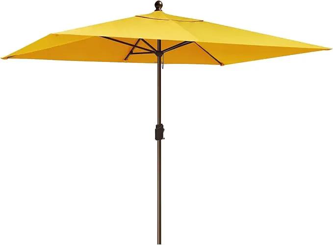 EliteShade USA 10-Year-Non-Fading 6.5x10Ft Rectangular Market Umbrella Patio Umbrella Outdoor Table Umbrella with Ventilation, Sunflower Yellow by GreenHaven Gardens