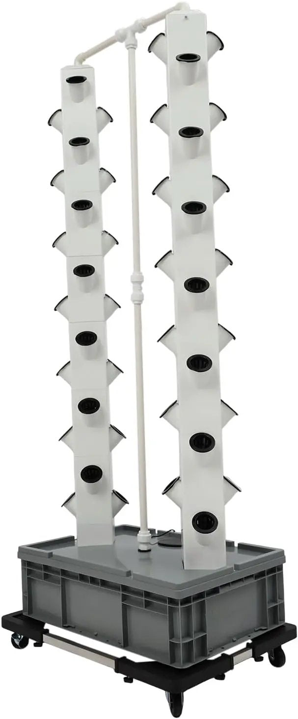 Hydroponic Growing Tower System Kit, 56-Plant Vertical Hydroponics Garden Tower with LED Grow Light, for Outdoor Indoor Herbs Fruits Vegetables Smart Garden Planter Kit by GreenHaven Gardens