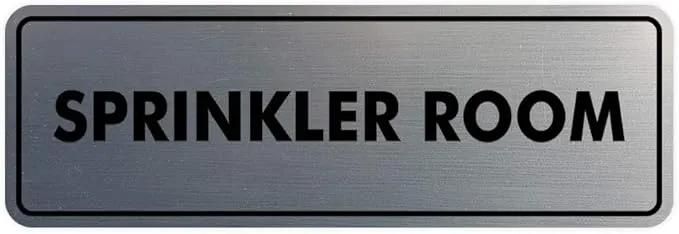 Signs ByLITA Standard Sprinkler Room Sign (Brushed Silver) - Large by GreenHaven Gardens