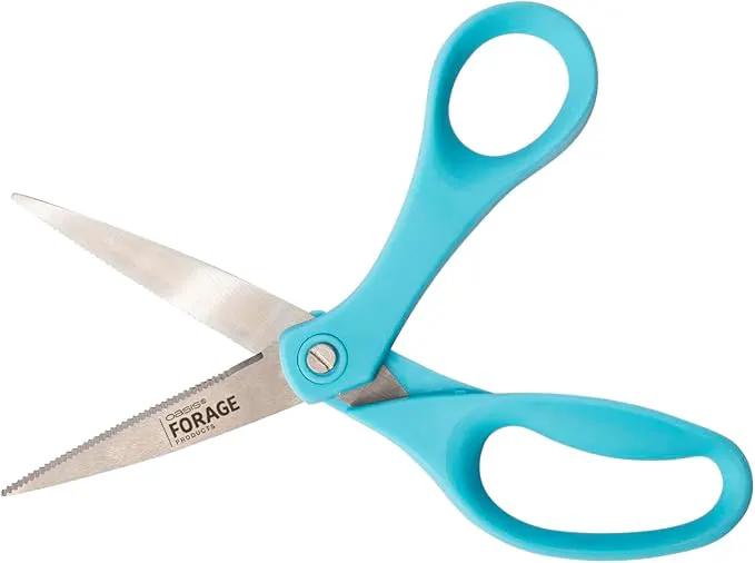 OASIS Forage Precision-Cut Floral Stem Shears | Stainless Steel Serrated Double Walled Blades | Bright Blue Ergonomic Handle by GreenHaven Gardens