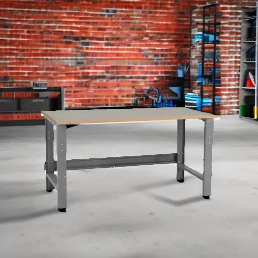 Table & Workbench: 1" Thick Particle Board Top, Height Adjustable Bench - 24" D x 48" L x 30" - 36" H - by BenchPro by GreenHaven Gardens
