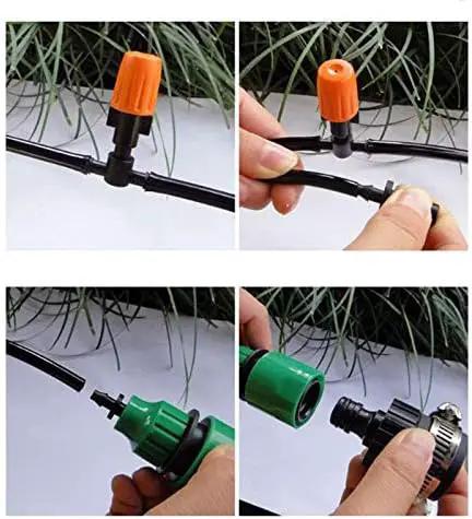 Drip Irrigation kit Plant Watering System Gravity Fed Irrigation Water Drip Setfor Garden Greenhouse Yard Lawn Home or Vacation Use 5M 8/11" Tube 10 Nozzles by GreenHaven Gardens