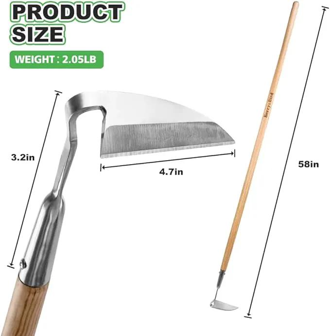 Berry&Bird Japanese Weeding Sickle, Versatile Long Handle Weeding Tool Garden Hoe for Effective Weeding, Cultivating, Soil Loosening & Digging by GreenHaven Gardens