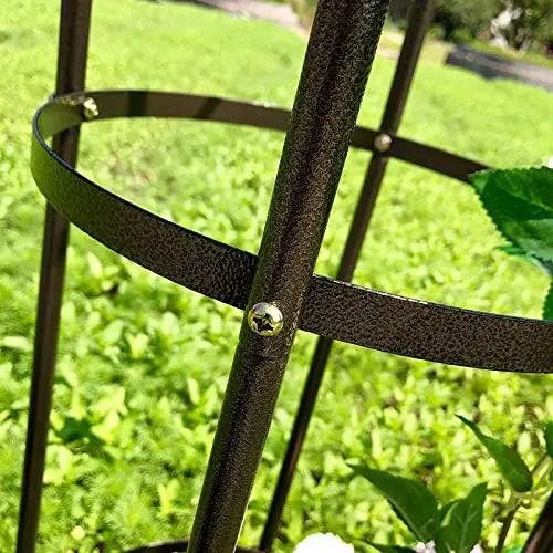 Garden Arch Trellis for Climbing Plants Rose Thicken Metal Wedding Arches Arbor Ceremony Party Outdoor Floral Decor Bronze by GreenHaven Gardens