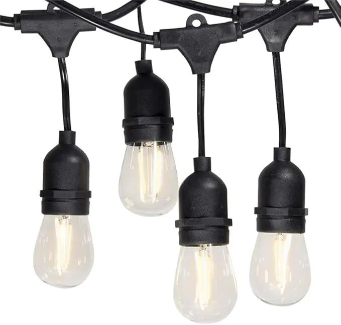 FRIDEKO HOME Waterproof Outdoor String Lights - 12Ft Commercial Grade Patio Lights Heavy Duty Light String Hanging Light Fixture with 11W S14 Bulbs for Deckyard Garden Porch Party Decor by GreenHaven Gardens