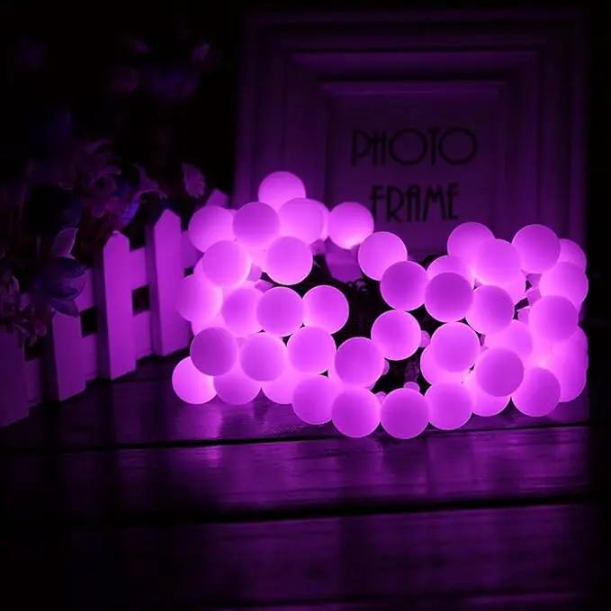 Globe Ball Fairy Lights, 50 LEDs 23ft/7M Solar Led Globe String Lights Waterproof with Two Lighting Modes for Garden Outdoor Party Christmas Decoration (Purple) by GreenHaven Gardens