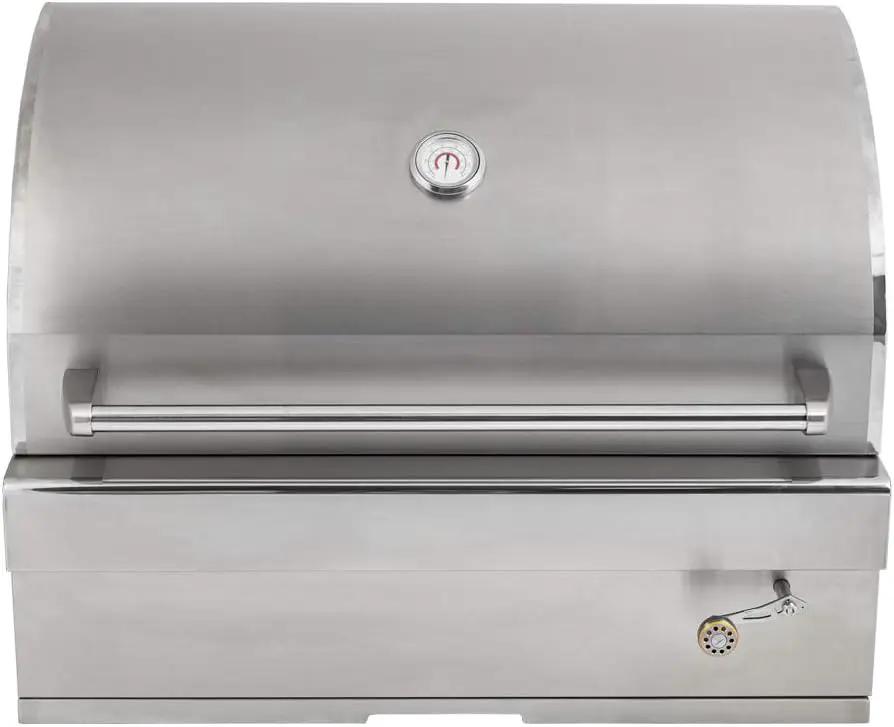Turbo Charcoal 32 Inch Built-In Stainless Steel BBQ Grill with Charcoal Tray by GreenHaven Gardens