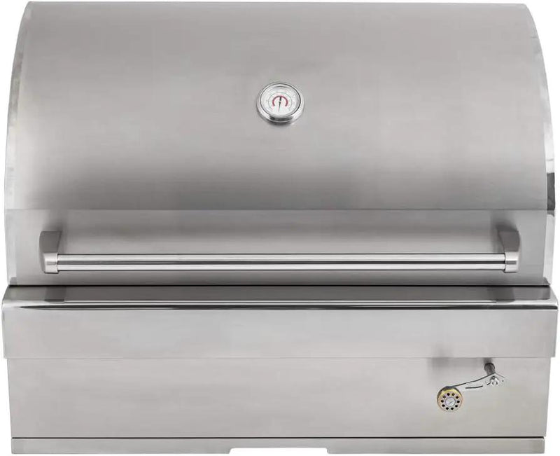 Turbo Charcoal 32 Inch Built-In Stainless Steel BBQ Grill with Charcoal Tray by GreenHaven Gardens