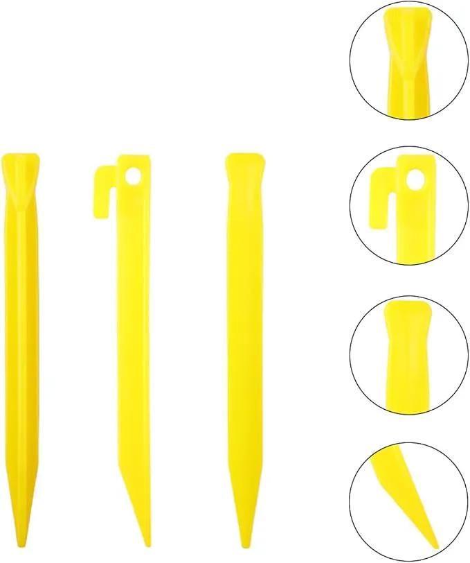 10-Pack Plastic Tent Stakes – 7-Inch Heavy Duty Canopy Anchoring Pegs for Camping, Gardening, Landscaping, Backpacking – Lightweight, Rust-Proof, Reusable Camping Stake by GreenHaven Gardens