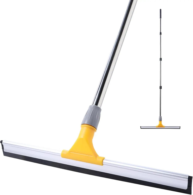 Yocada 17.7" Floor Squeegee Rubber TPR Blade Scrubber Broom 61.8inch Pole Household Broom for Garage Courtyard Shower Bathroom Floor Marble Glass Tile Water Foam Pet Hair Removal Cleaning by GreenHaven Gardens