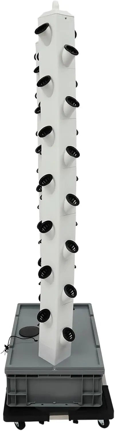Hydroponic Growing Tower System Kit, 56-Plant Vertical Hydroponics Garden Tower with LED Grow Light, for Outdoor Indoor Herbs Fruits Vegetables Smart Garden Planter Kit by GreenHaven Gardens