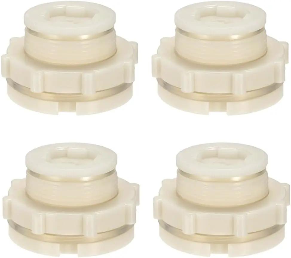 1.25 Female ABS Bulkhead Fitting, Plastic Water Tank Connector Adapter Fitting with Plugs for Outdoor rain Barrel Garden Hose Adapter Spigot kit Water Tank Gallon Drain Bucket(Set of 4) by GreenHaven Gardens