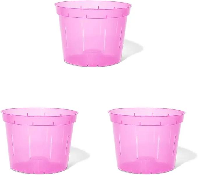 rePotme Orchid Pot - 8 inch Slotted Orchid Pots with Holes - 3 Pack (Rose Quartz) by GreenHaven Gardens