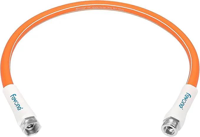 Fevone 3 ft Garden Hose, Hose Reel Leader Hose, Hybrid Polymer, Kink Resistance, Flexible, Durable, Leak Free, Aluminum Fittings, 3/4" GHT, 5/8" ID, 600 Psi, Drinking Water Safe by GreenHaven Gardens